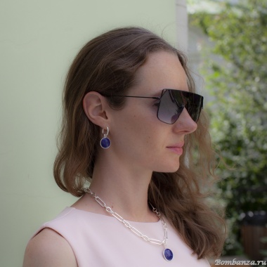 Серьги Fiore Luna, NATURAL LAPIS